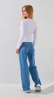 Лонгслів однотонний для дівчинки LAWA GBC02305 140 см Білий shop (2888000017864)  Фото №3