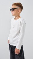 Лонгслів однотонний для хлопчика LAWA BBC02303 122 см Молочний shop (2000999197444)  Фото №1