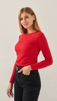 Лонгслів однотонний жіночий LAWA WBC02328 XS Червоний shop (2888000014030)  Фото №0