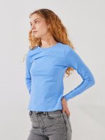 Лонгслів однотонний жіночий LAWA WBC02348 XS Блакитний shop (2000999585036)  Фото №1