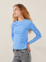 Лонгслів однотонний жіночий LAWA WBC02348 L Блакитний shop (2000999585067)  Фото №1