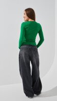 Лонгслів однотонний жіночий LAWA WBC02348 XS Зелений shop (2000999263477)  Фото №3