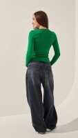 Лонгслів однотонний жіночий LAWA WBC02348 M Зелений shop (2000999263491)  Фото №3