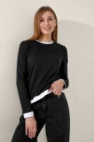 Лонгслів однотонний жіночий LAWA WBC02457 4XL Чорно-білий shop (2000999431364)  Фото №0