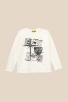 Лонгслів з принтом для дівчинки LAWA P-GB02301 122 см Молочний shop (2000990848543)  Фото №3