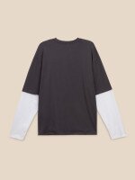 Лонгслів з принтом чоловічий LAWA P-MT02312 M Графітово-білий shop (2000999667114)  Фото №1