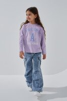 Лонгслів з принтом для дівчинки LAWA P-GB02314 122 см Бузковий shop (2000991055575)  Фото №0