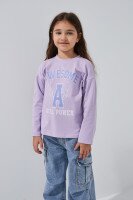 Лонгслів з принтом для дівчинки LAWA P-GB02314 122 см Бузковий shop (2000991055575)  Фото №1