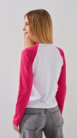 Лонгслів з принтом для дівчинки LAWA P-GB02334 134 см Біло-малиновий shop (2888000019219)  Фото №3