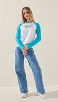 Лонгслів з принтом для дівчинки LAWA P-GB02336 134 см Біло-бірюзовий shop (2888000019370)  Фото №0