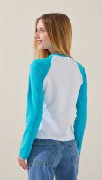 Лонгслів з принтом для дівчинки LAWA P-GB02336 134 см Біло-бірюзовий shop (2888000019370)  Фото №3