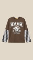 Лонгслів з принтом для хлопчика LAWA P-BB02326 134 см Коричневий shop (2000999307409)