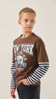 Лонгслів з принтом для хлопчика LAWA P-BB02326 134 см Коричневий shop (2000999307409)  Фото №1