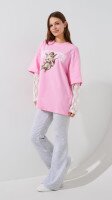 Лонгслів з принтом жіночий LAWA P-WT02312 S/M Рожевий shop (2000999529191)  Фото №2