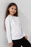 Лонгслів однотонний для дівчинки LAWA GBC02303 122 см Білий shop (2000990957030)  Фото №1