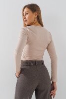 Лонгслів однотонний жіночий LAWA WTC02334 XS Бежевий shop (2000990797544)  Фото №2