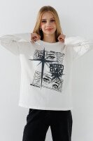 Лонгслів з принтом для дівчинки LAWA P-GB02301 122 см Молочний shop (2000990848543)