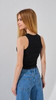Майка однотонна для дівчинки LAWA GBC02347 140 см Чорний shop (2000999241437)  Фото №3