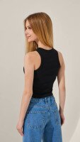 Майка однотонна для дівчинки LAWA GBC02347 140 см Чорний shop (2000999241437)  Фото №3