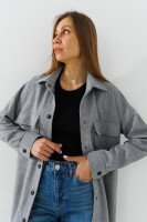 Пальто з візерунком жіноче LAWA WBC02428 S Сірий shop (2000991020764)  Фото №5
