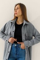 Пальто з візерунком жіноче LAWA WBC02428 XL Сірий shop (2000991020795)  Фото №3