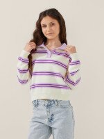 Поло з візерунком для дівчинки LAWA GBC02358 128 см Молочний shop (2000999563935)