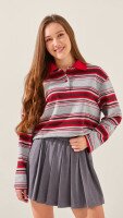 Поло з візерунком жіночий LAWA WTC02453 S Сіро-червоний shop (2888000022431)