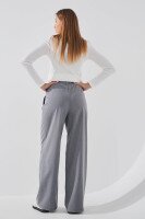 Штани прямі з візерунком жіночі LAWA WBC02447 S Сірий shop (2000990763440)  Фото №2