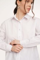 Сорочка однотонна жіноча LAWA CTM WTC02313 L Білий з фіолетовим shop (2000989924432)  Фото №3
