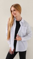 Сорочка однотонна для дівчинки LAWA GBC02351 134 см Білий shop (2888000026323)  Фото №1