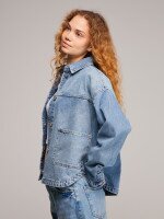Сорочка однотонна жіноча LAWA WBC02489 XS Джинс shop (2000999623462)  Фото №1