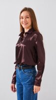 Сорочка однотонна жіноча LAWA WTC02452 XS Шоколадний shop (2888000022233)  Фото №2
