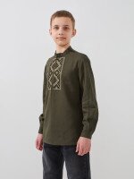 Сорочка вишиванка для хлопчика LAWA E-BB02302 134 см Хакі shop (2000999664564)  Фото №0