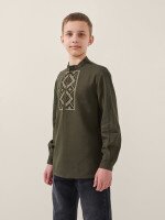 Сорочка вишиванка для хлопчика LAWA E-BB02302 152 см Хакі shop (2000999576133)  Фото №1