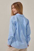 Сорочка з візерунком для дівчинки LAWA GBC02308 134 см Блакитно-білий shop (2000999143953)  Фото №3