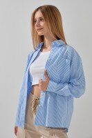 Сорочка з візерунком для дівчинки LAWA GBC02308 122 см Блакитно-білий shop (2000999143939)  Фото №2