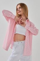 Сорочка з візерунком для дівчинки LAWA GBC02308 122 см Рожево-білий shop (2000999144004)  Фото №2