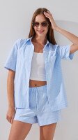 Сорочка з візерунком жіноча LAWA K-WTC02312 XS Біло-блакитний shop (2000999239403)  Фото №1