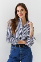 Сорочка з візерунком жіноча LAWA WTC02360 S Синьо-білий shop (2000990999221)