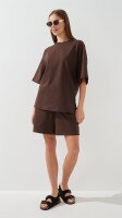Шорти трикотажні однотонні жіночі LAWA WBC02406 XS Темно-коричневий shop (2000999210556)