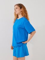 Шорти трикотажні однотонні жіночі LAWA WBC02410 XS Синій shop (2000999613777)  Фото №1