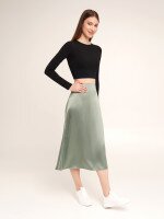 Спідниця однотонна жіноча LAWA WTC02359 M Оливковий shop (2000990485250)