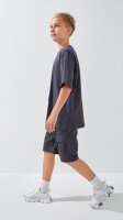 Спортивні шорти однотонні для хлопчика LAWA BBC02329 134 см Графітовий shop (2000999213533)  Фото №1