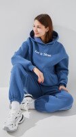 Спортивні штани джогери однотонні жіночі LAWA WTC02450 L Сіро-синій shop (2000999384578)  Фото №1