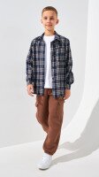 Спортивні штани однотонні для хлопчика LAWA BBC02338 134 см Кавовий shop (2888000026446)  Фото №0