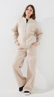 Спортивні штани палаццо однотонні жіночі LAWA WBC02432 L Сіро-бежевий shop (2888000025784)  Фото №0