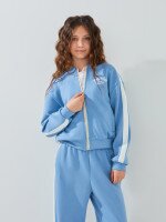 Спортивний костюм бомбер+штани для дівчинки LAWA P-GB02345 140 см Блакитно-молочний shop (2000999542565)  Фото №1