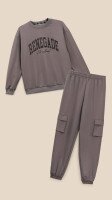 Спортивний костюм світшот+штани для хлопчика LAWA P-BB02338 146 см Коричневий-графітовий shop (2000999531286)