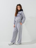 Спортивний костюм худі+штани для дівчинки LAWA P-GB02346 134 см Світло сірий меланж shop (2000999563058)  Фото №2