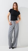 Штани палаццо однотонні жіночі LAWA WTC02466 XS Сірий shop (2000999513084)  Фото №0